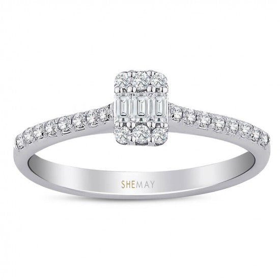 Пръстен бяло злато с Диаманти 0.24 карата